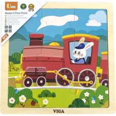 Viga 44631 Puzzle na podkładce 9 elementów - pociąg