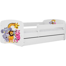 KOCOT KIDS võrevoodi + madrats komplektis BABYDREAMS white Zoo 140x70cm