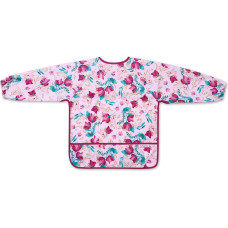 Babyono sleeved bib, flowers, 1476/01