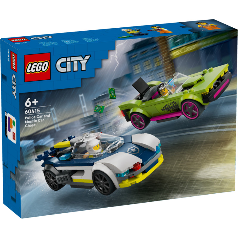 LEGO® City  Politseiauto ja muskelauto tagaajamine 60415