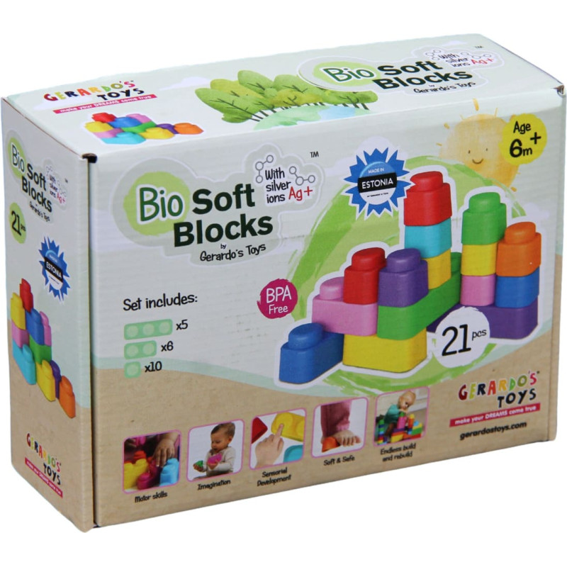 Gerardo's Toys Pehmete klotside komplekt 21 tk