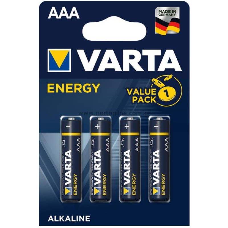 Varta Energy Alkaline AAA LR03 patarei, 4 tk