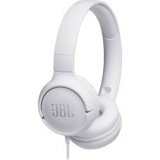 JBL on-ear austiņas ar mikrofonu, baltas - JBLT500WHT