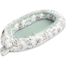 Sensillo WAFFLE NEST/BABY COCOON - DEERS MINT