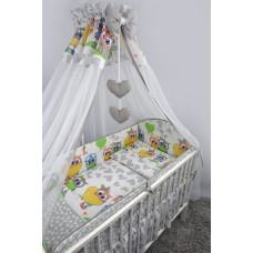 Ankras Bedding set - 6  parts - 120/90/360 - SOWY/SERCA - GREY