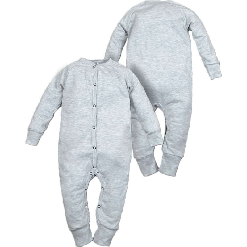 La Bebe ™ NO Baby Romper Art.102449 Grey Zīdaiņu rāpulīši ar garām piedurknēm no kokvilnas