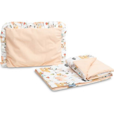 Sensillo VELVET TROLLEY SET WITH FLOUNCE PICNIC PEACH