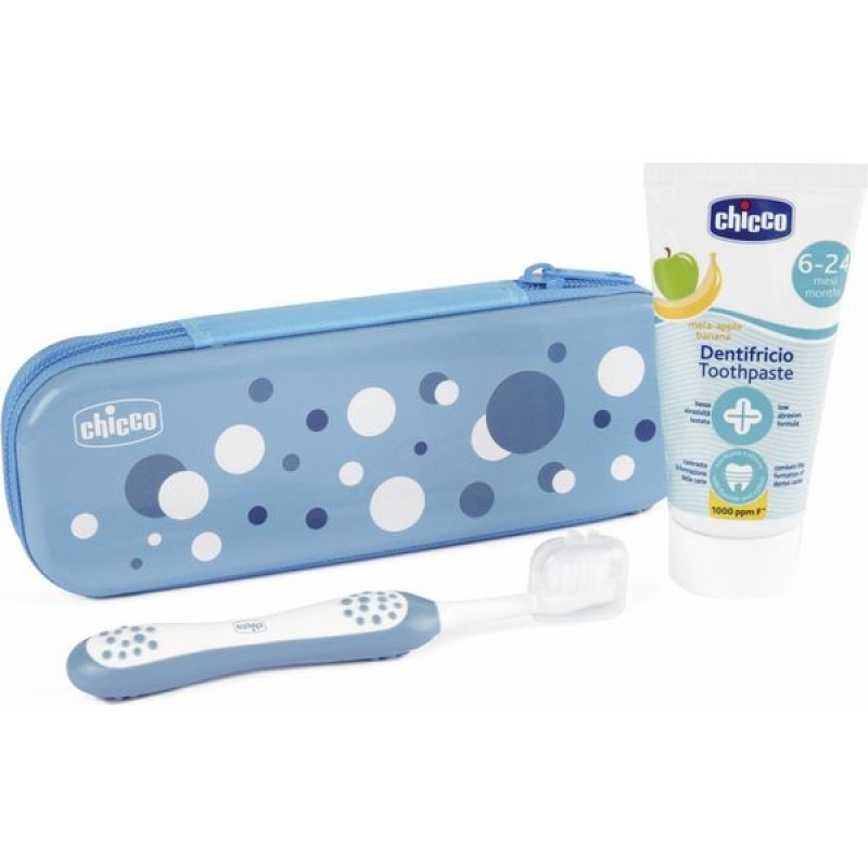 Chicco 175529 INDIGO TOOTHPASTE+BRUSH+CASE SET 6-36M