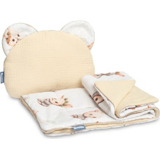 Sensillo MUSLIN PUSHCHAIR SET - BEIGE BUNNY