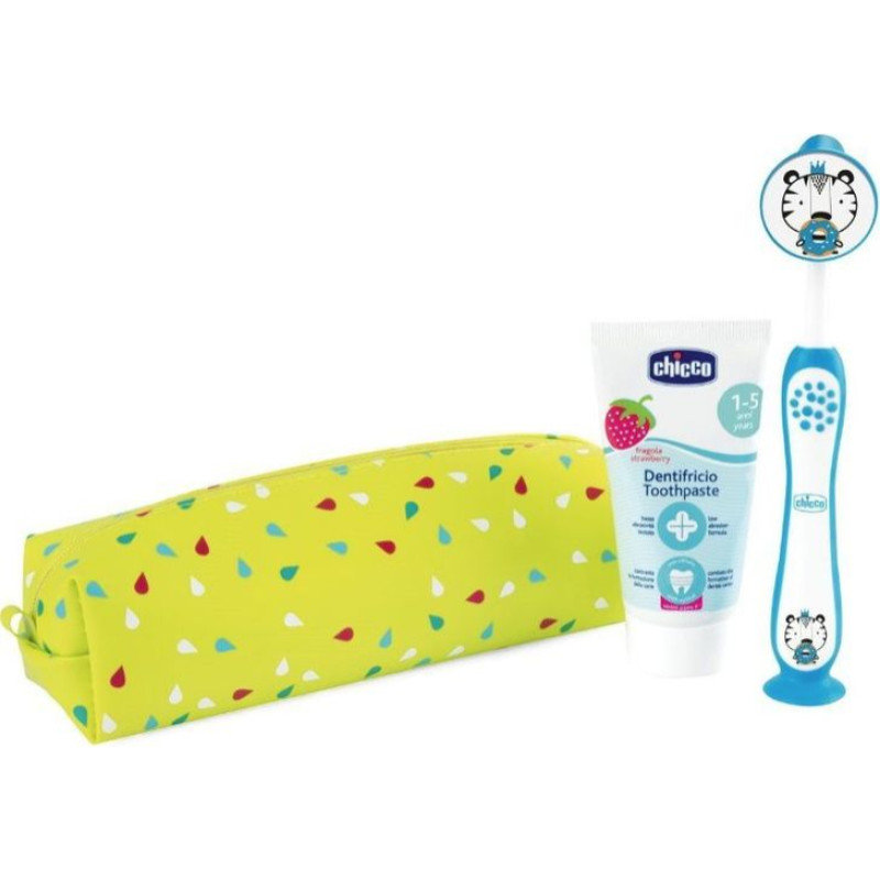 Chicco 175543 TIGER TOOTHPASTE+BRUSH+ETUI SET 3-6L