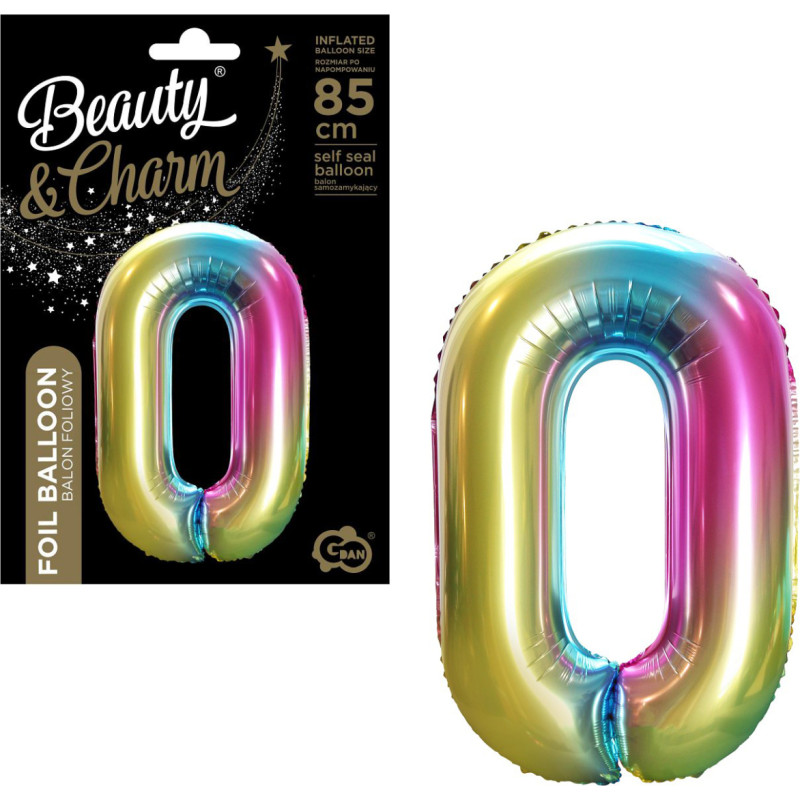 Fooliumõhupall – number 0, vikerkaarevärvides