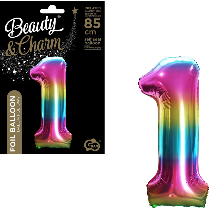 Fooliumõhupall – number 1, vikerkaarevärvides