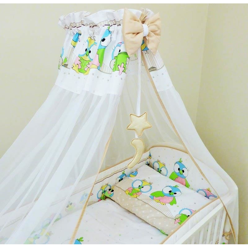 Ankras Bedding set - 6  parts - 120/90/360 - PAPUŻKI - BEGIE ***