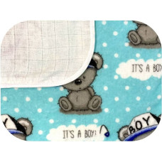 Ega Kids Swaddling blanket / Diper -20082 - two-layer - FLANNEL / TETRA - EGA - BOY - TURKUS - size 80x80 cm