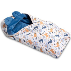 Sensillo Velvet carry-cot swaddle blanket – Dinosaurs Blue