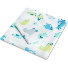 Sensillo BAMBOO DIAPERS SET 30x35 75x75 BLUE BIRDS