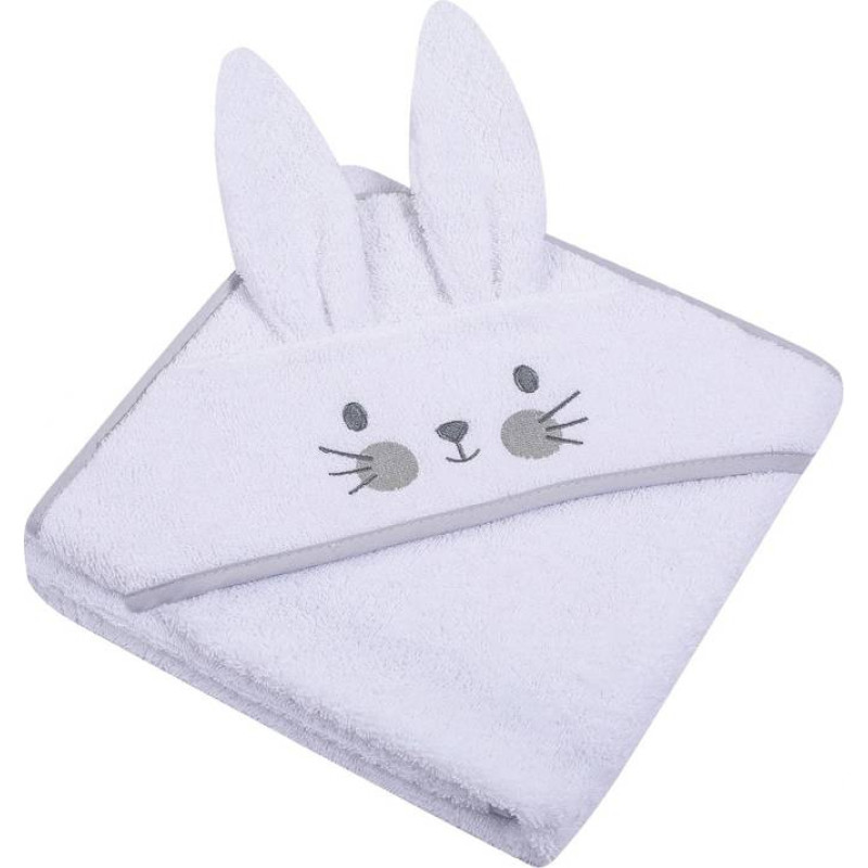 Duet Baby Bathing cover - 328 - TERRY - ANIMALS II - BUNNY - size 100x100 - WHITE