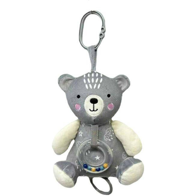 Tulilo Lullaby Toy - 9370 - TEDDY BEAR - GREY - size 18 cm