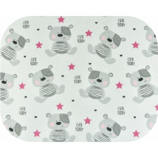 Ega Kids Diaper - 18327 - FLANNEL PRINT - EGA - CUTE TEDDY - PINK  - size 70x80 cm