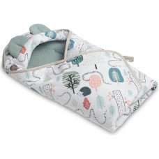 Sensillo MUSLIN CARRY-COT SWADDLE BLANKET - EMERALD HEDGEHOG