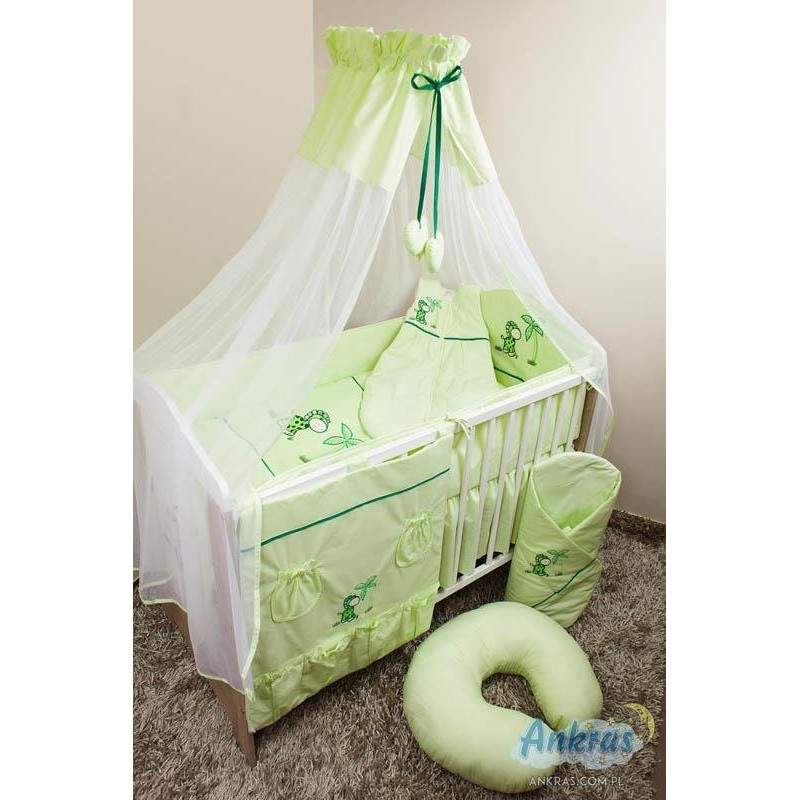 Ankras Bedding set - 6  parts - 120/90/360 - ŻYRAFKA - GREEN***