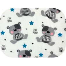 Ega Kids Diaper - 19850  - FLANNEL PRINT - EGA - CUTE TEDDY - BLUE - size 70x80 cm