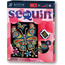 Kitfix DIY „Sequin Art“ raudonasis rinkinys „Gintarinis drugelis“