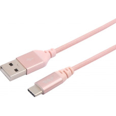 Tellur Data cable, USB to Type-C, made with Kevlar, 3A, 1m rose gold