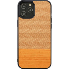 Man&Wood case for iPhone 12/12 Pro herringbone arancia black