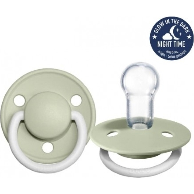 Bibs 1010270 silicone pacifer DE LUX SAGE NIGHT 0-36