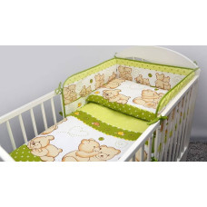 Minikid Bedding set - 5 parts - 120/90/180 - PRZYJACIELE - GREEN