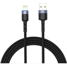 Tellur Data cable USB to Lightning LED, Nylon Braided, 1.2m black