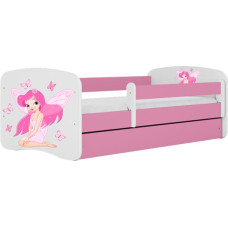 Kocot Kids Bed babydreams pink fairy with butterflies with drawer with mattress 140/70