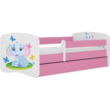 Kocot Kids Bed babydreams pink baby elephant with drawer with mattress 180/80