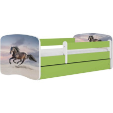 Kocot Kids Bed babydreams green galloping horse with drawer with mattress 140/70