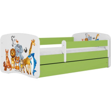 Kocot Kids Bed babydreams green animals with drawer with mattress 140/70