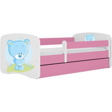 Kocot Kids Bed babydreams pink blue teddybear without drawer with mattress 180/80