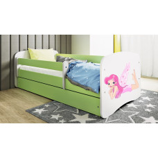 Kocot Kids Bed babydreams green fairy with wings with drawer with mattress 180/80