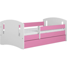 Kocot Kids Bed classic 2 pink with drawer with mattress 140/80