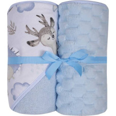 Duet Baby Set - Bathing cover  + blanket - 547 - size 100x100 / 80x90 - BLUE