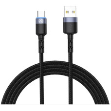 Tellur Data Cable USB to Type-C LED Light Nylon 2m Black