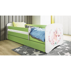 Kocot Kids Bed babydreams green horse with drawer with mattress 140/70