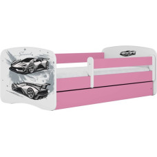 Kocot Kids Bed babydreams pink sports car with drawer with mattress 180/80