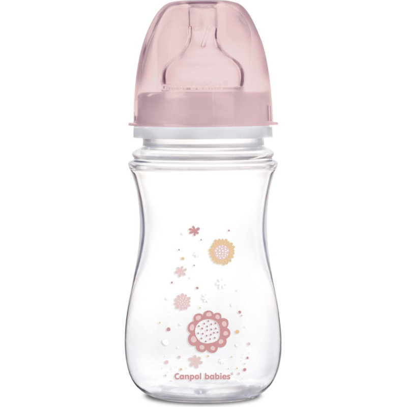 Canpol Babies CANPOL 35/217 Butelka szerokootworowa antykolkowa Easystart Newborn Baby 240 ml różowe kwiatki