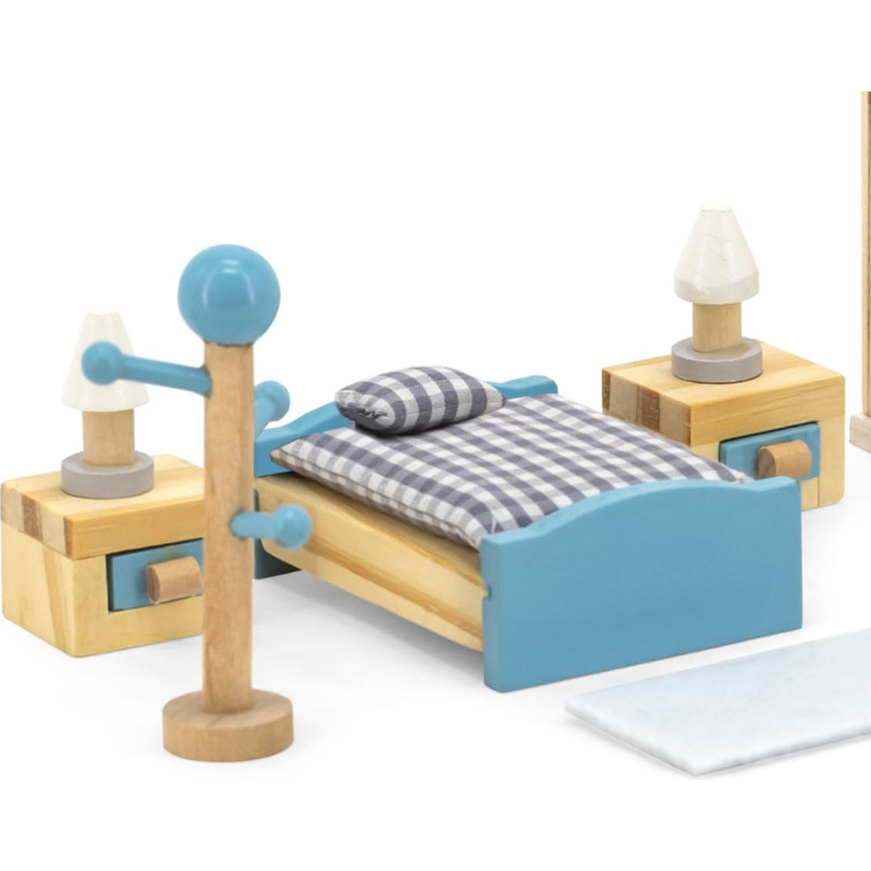 Viga PolarB Zestaw Mebelków do Domku dla Lalek Sypialnia