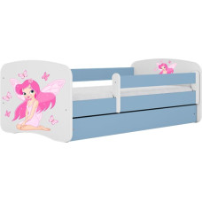 Kocot Kids Bed babydreams blue fairy with butterflies with drawer with mattress 140/70