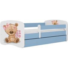 Kocot Kids Bed babydreams blue teddybear flowers with drawer with mattress 160/80