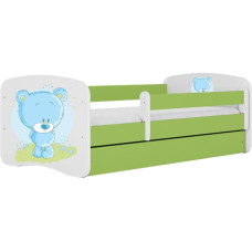 Kocot Kids Bed babydreams green blue teddybear without drawer with mattress 160/80