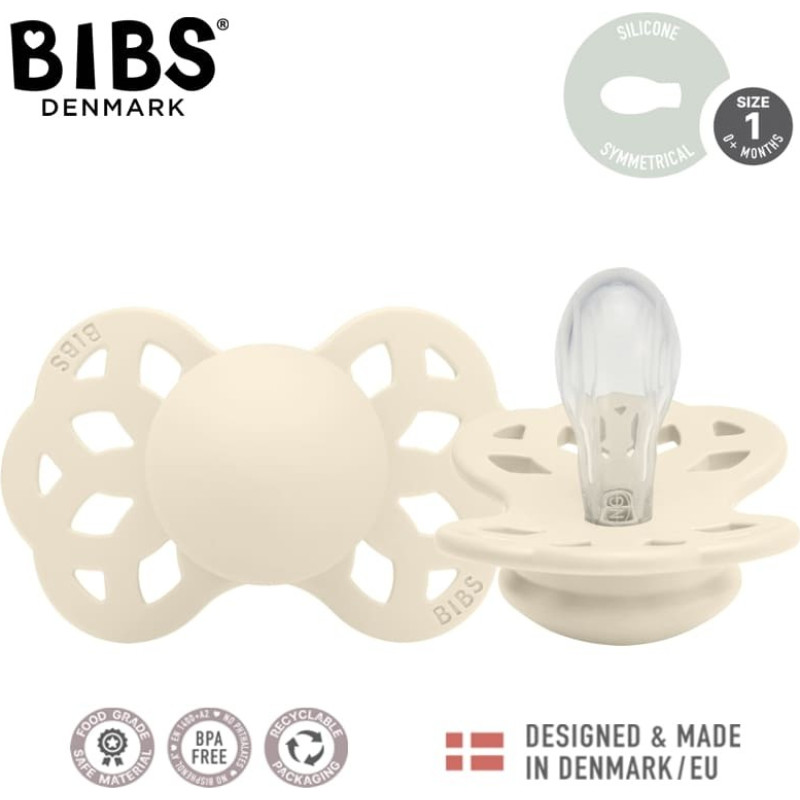 Bibs 441216 Smoczek uspokajający INFINITY SYMETRICAL IVORY S