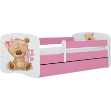 Kocot Kids Bed babydreams pink teddybear flowers with drawer with mattress 140/70